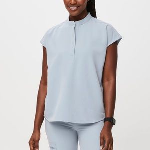 FIGS Dusty Blue Rafaela Top XS